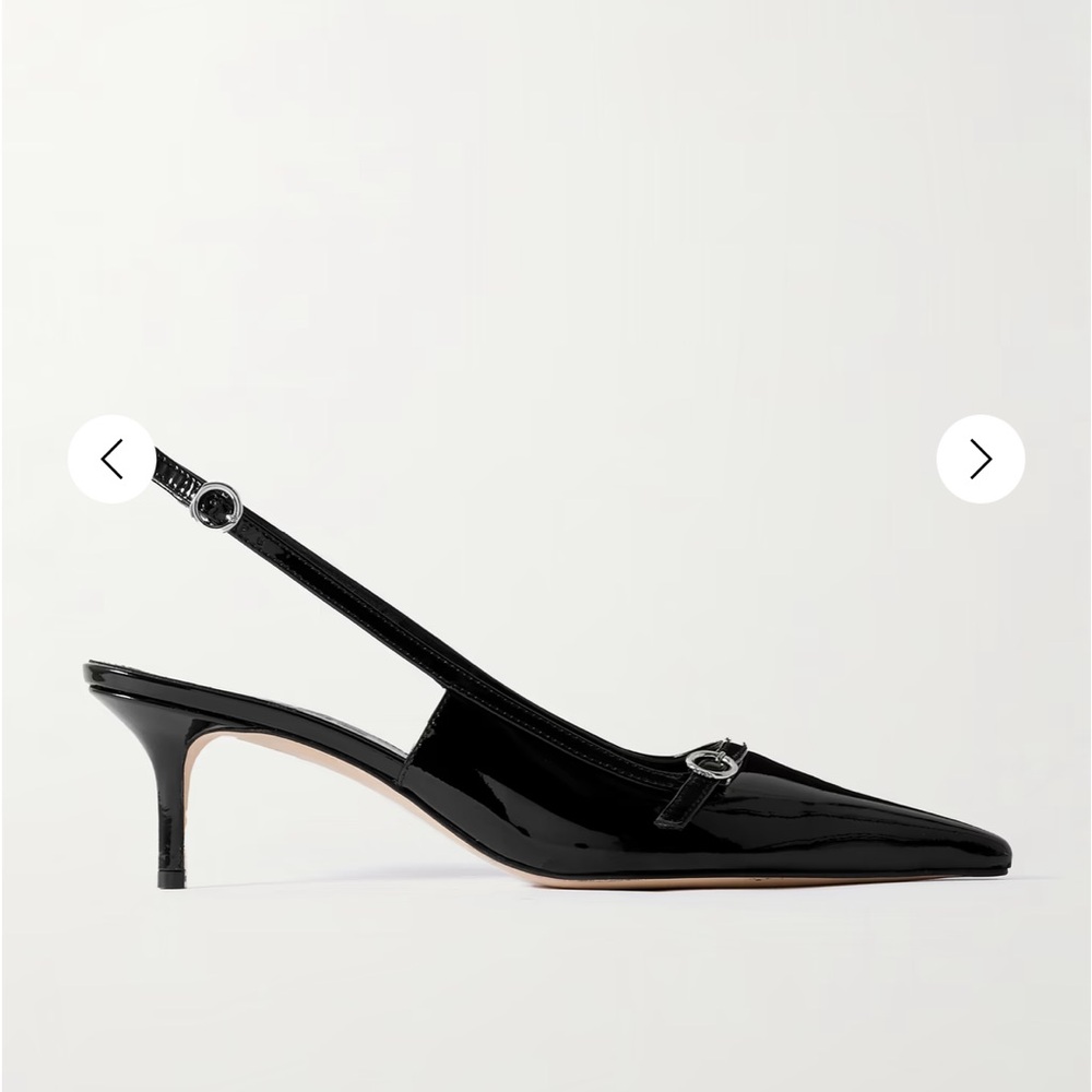 Aeyde NUDE Patent Leather Pointed Slingback Pumps - Picture 8 of 8
